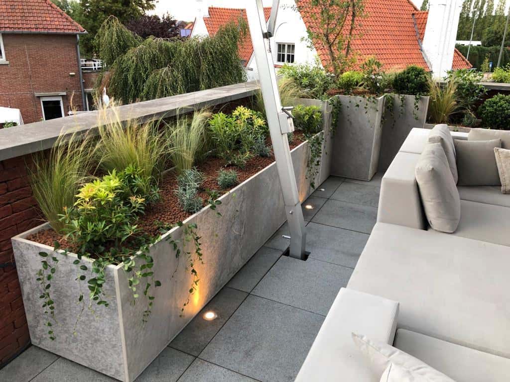 terras plantenbakken